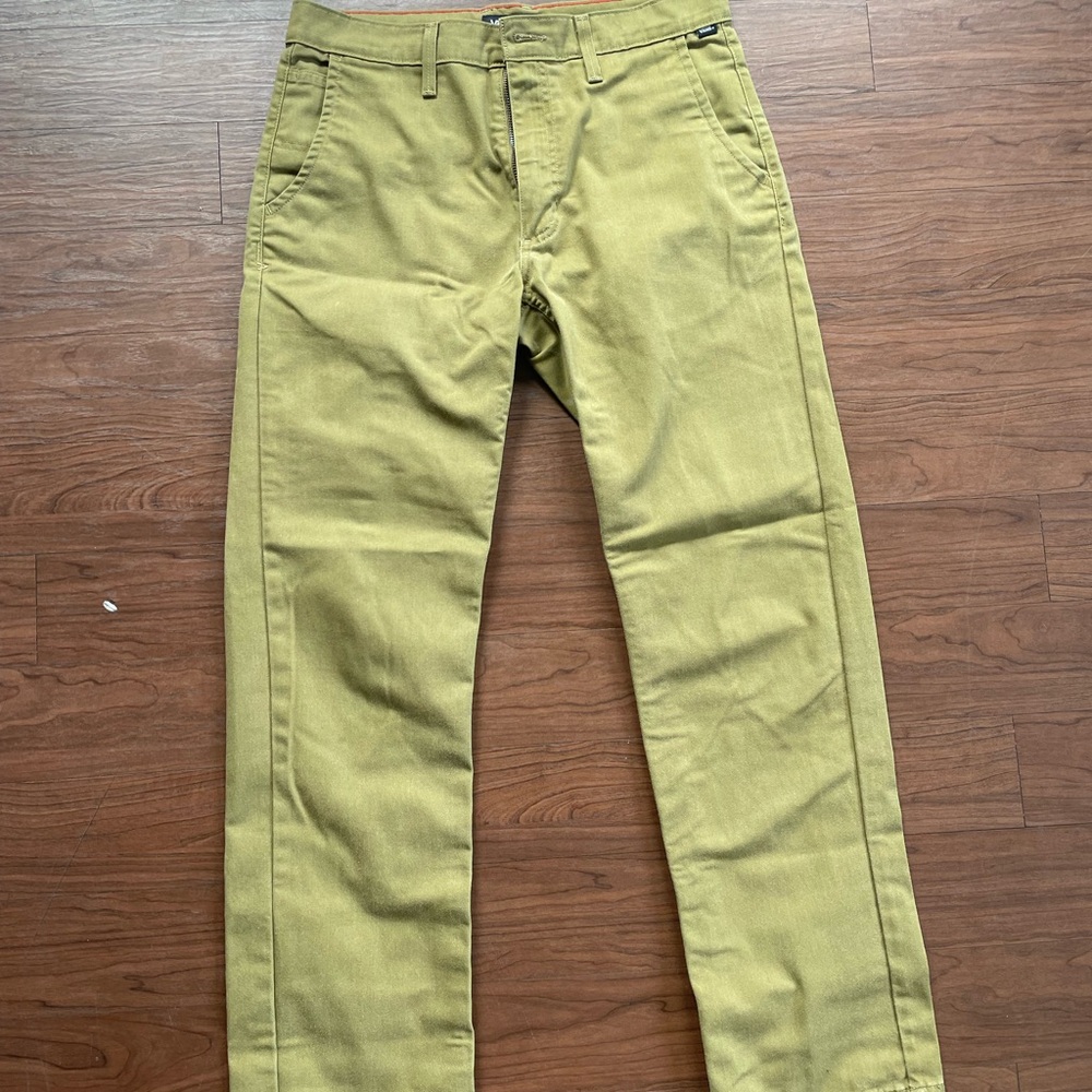 Vans Olive Green Authentic Chino with Red Stitching